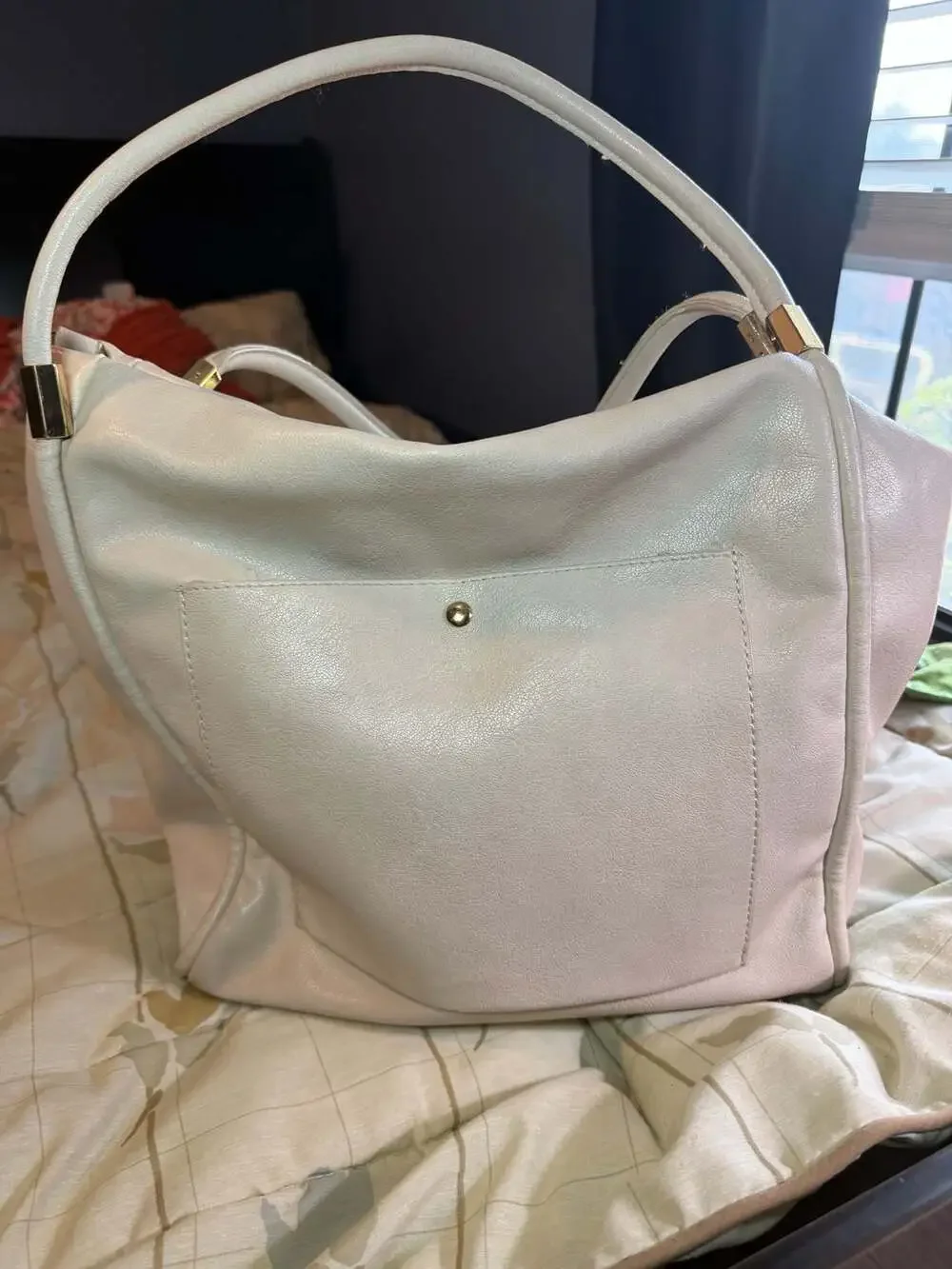 Urban Expressions Finley Hobo Bag in Cream Vegan Leather